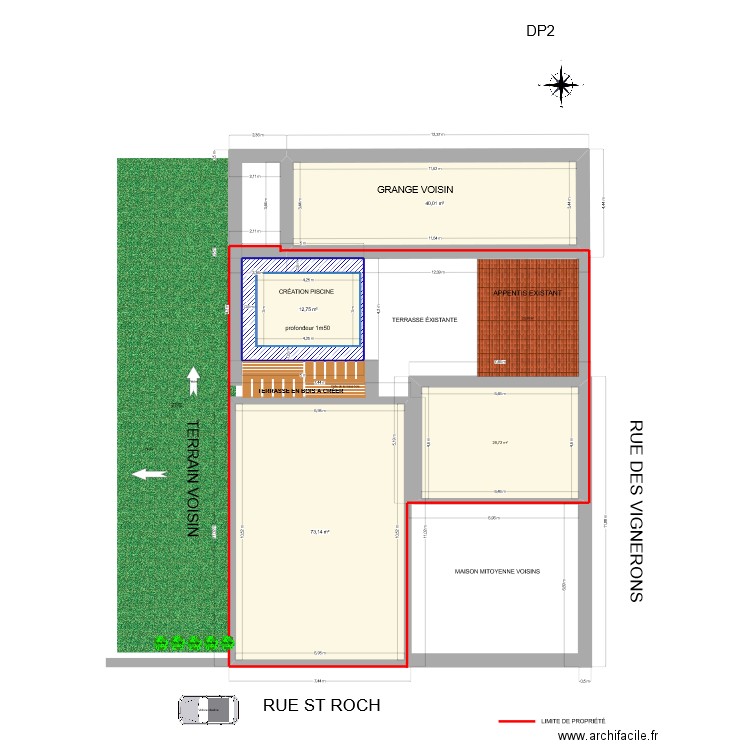 PLAN DE MASSE COTÉ. Plan de 0 pièce et 0 m2