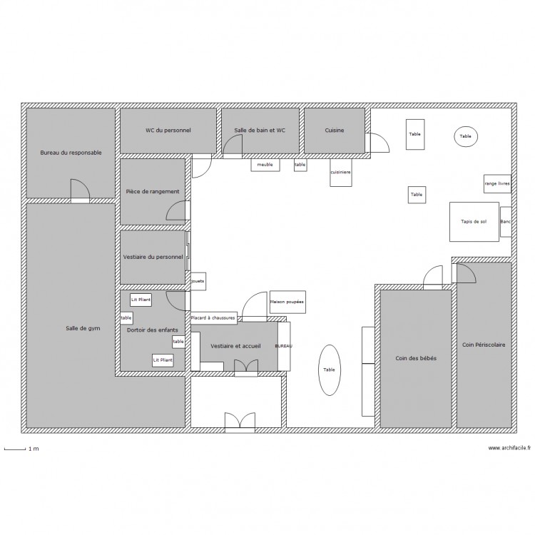 creche. Plan de 0 pièce et 0 m2