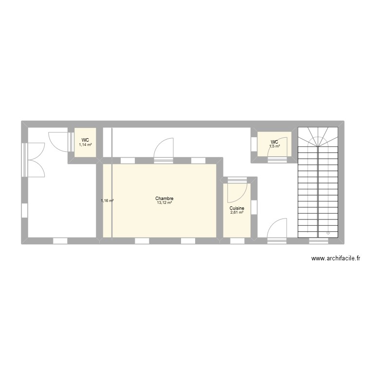 plan 1er Etage. Plan de 5 pièces et 20 m2