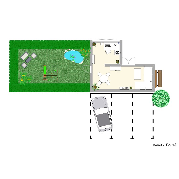 psy. Ayla, Rose. Plan de 1 pièce et 24 m2