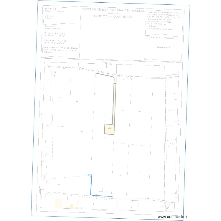 projet AS167 eau accés. Plan de 1 pièce et 740 m2