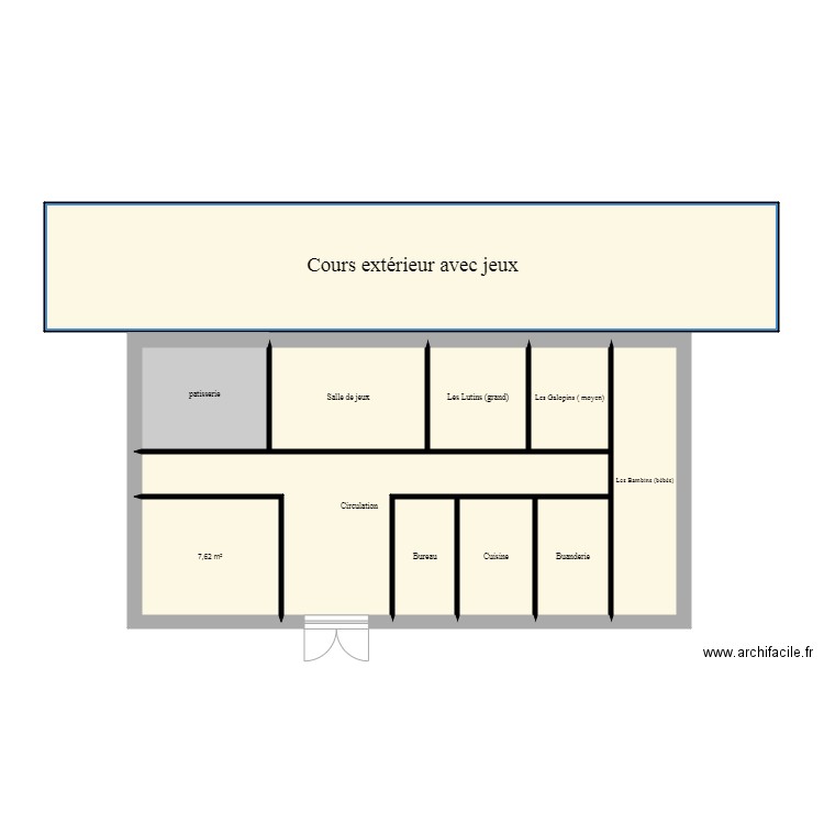 Plan crèche - Plan 11 pièces 108 m2 dessiné par fadwazook