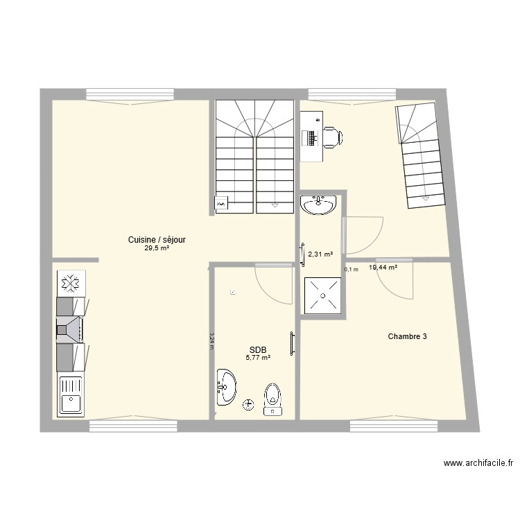 Plan étage. Plan de 0 pièce et 0 m2