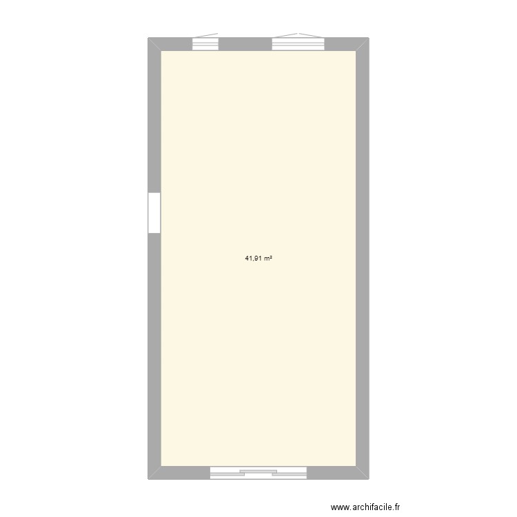 Plan vide. Plan de 1 pièce et 42 m2