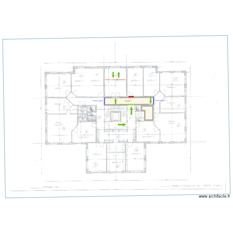 GFI 1ER PHASE 1. Plan de 2 pièces et 60 m2