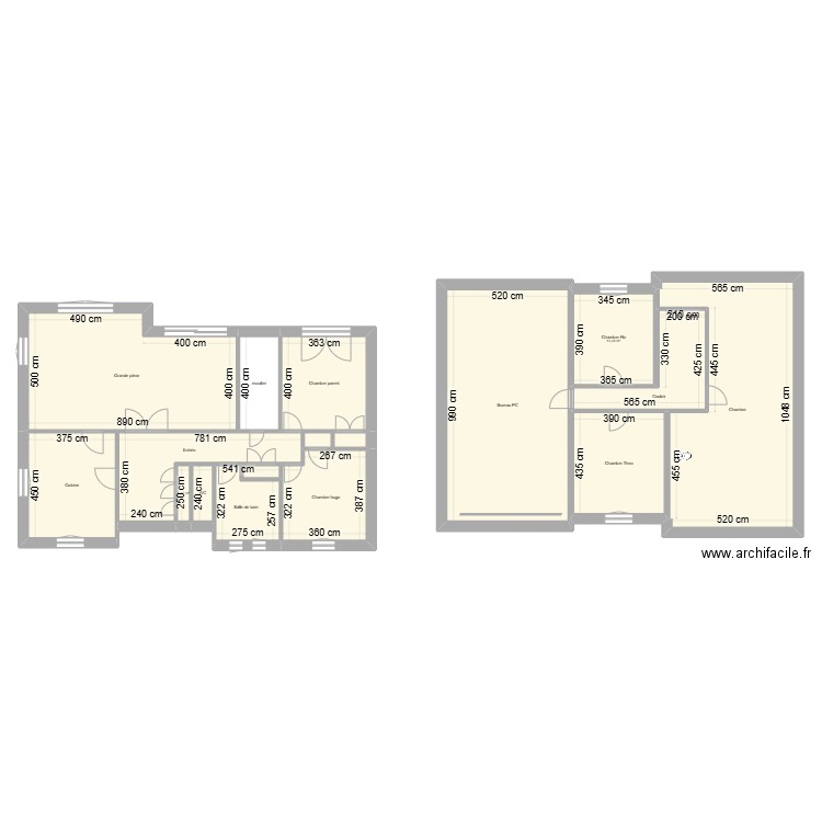 Dardilly cote RDC. Plan de 17 pièces et 264 m2