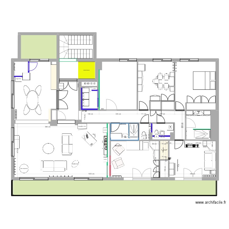 Appartement Enghien Mora variante 19 11. Plan de 5 pièces et 179 m2