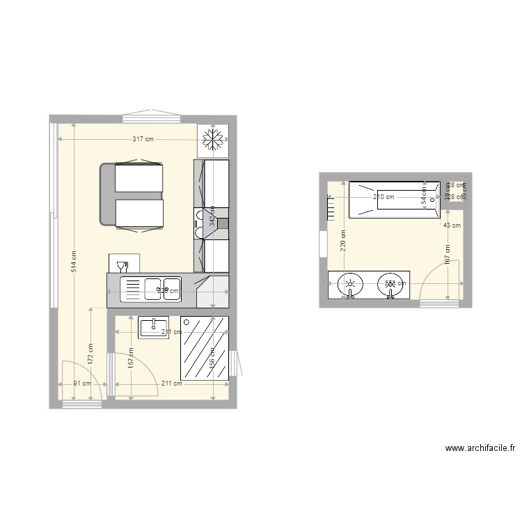 cuisine et salle de bain plouer. Plan de 0 pièce et 0 m2