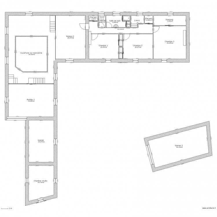 Aménagement Etage. Plan de 0 pièce et 0 m2