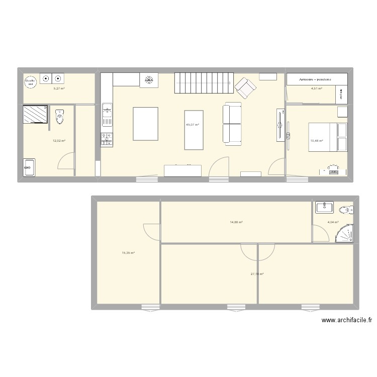 maison benassay reamenager. Plan de 9 pièces et 139 m2