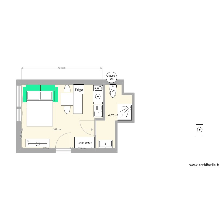 studio toulon pt du las. Plan de 0 pièce et 0 m2