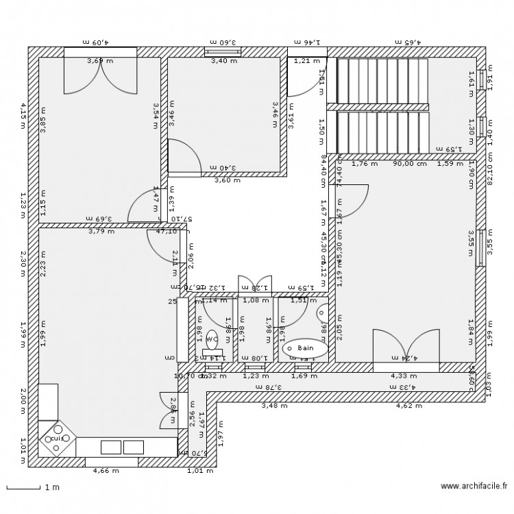 Plan de construction d'habitation niveau 2 3eme variante. Plan de 0 pièce et 0 m2