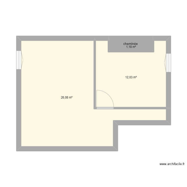 plan avant travaux F3 duplex Etage Triguères. Plan de 0 pièce et 0 m2