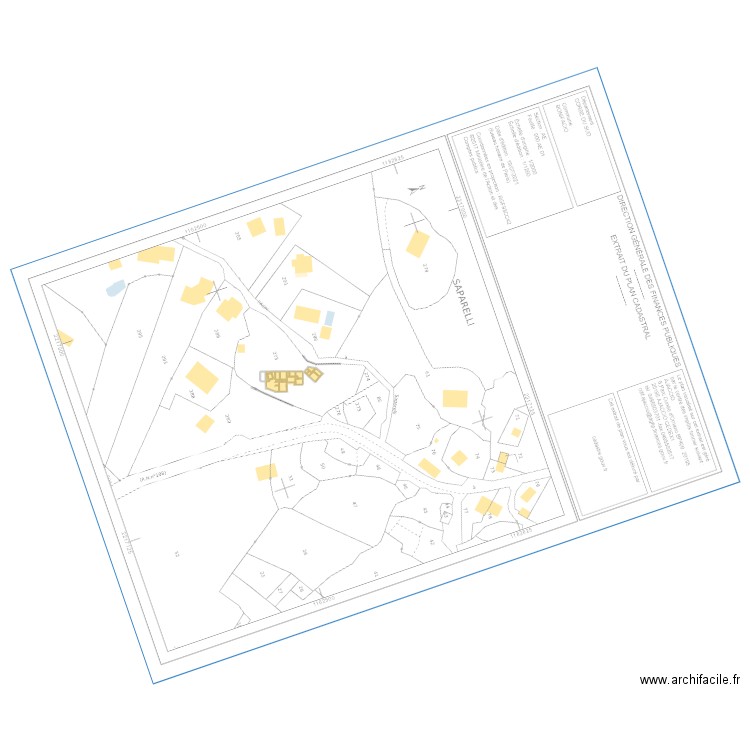 Plans   des maison dans cadastre. Plan de 3 pièces et 1 m2