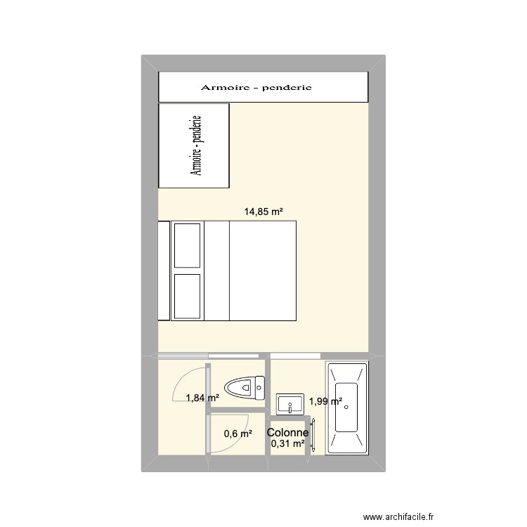 Anglet étage. Plan de 5 pièces et 20 m2