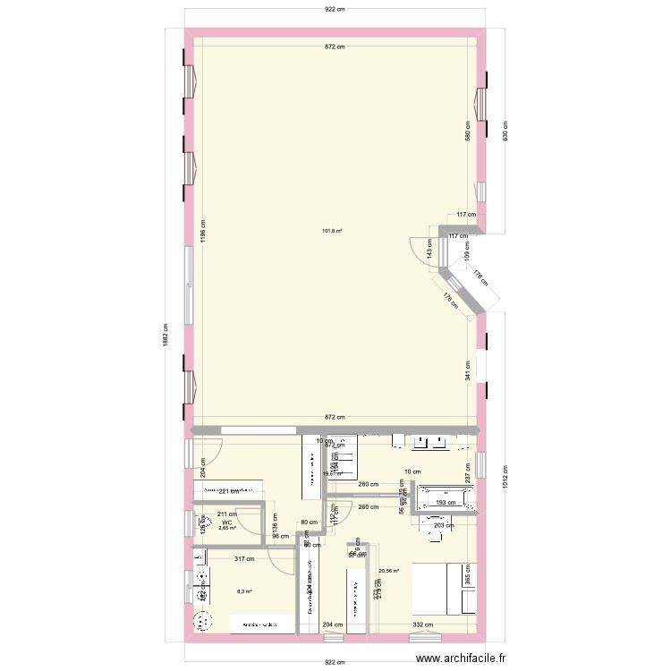 PLAN LUGOS EXTENSION. Plan de 5 pièces et 153 m2