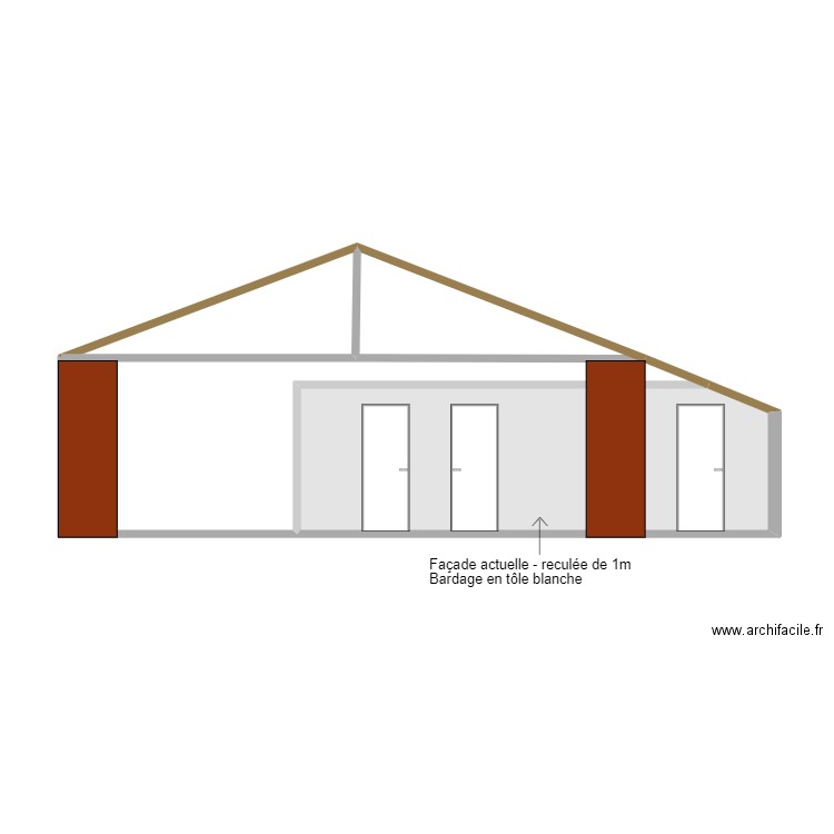 Thil Façade Est - Actuel. Plan de 0 pièce et 0 m2