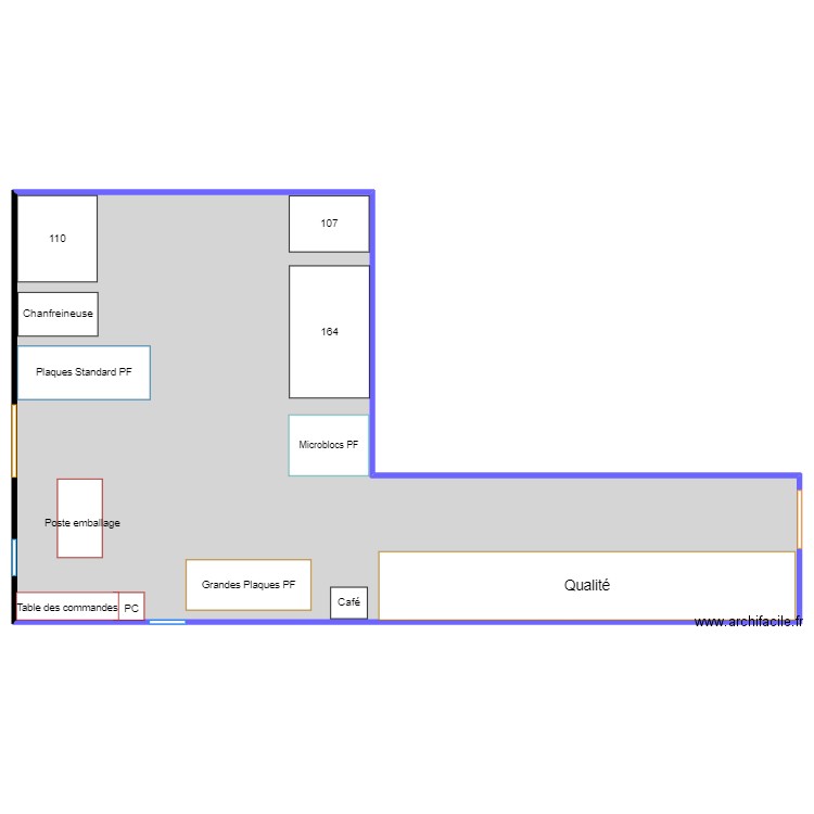 Optimisation du poste d'Emballage. Plan de 1 pièce et 1019 m2