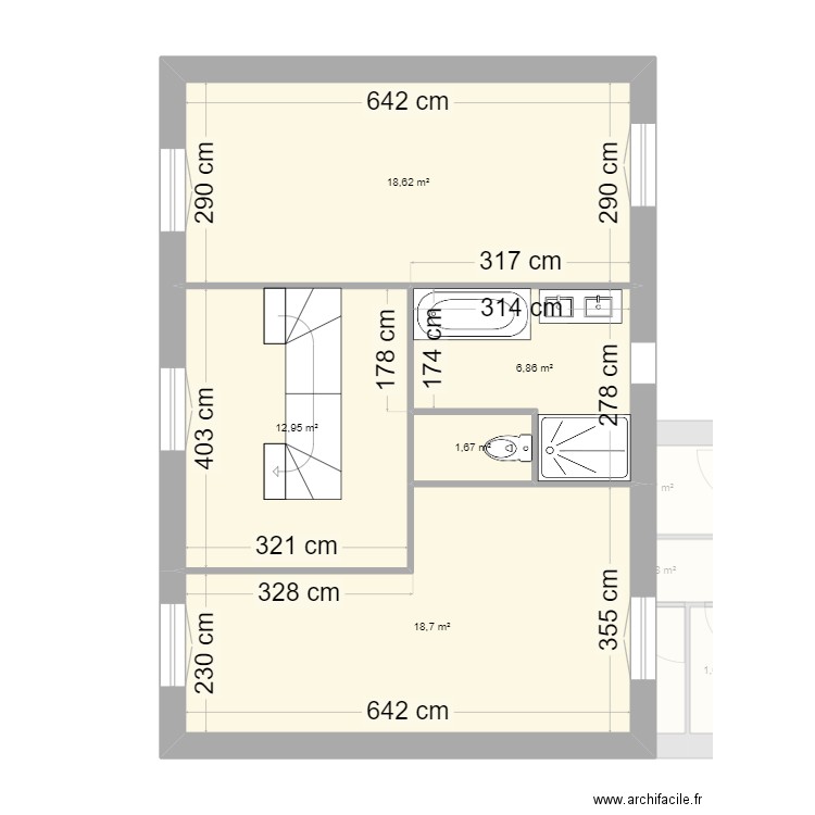 virgine v2. Plan de 11 pièces et 140 m2