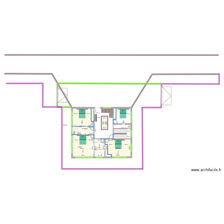 1er étage maison ben karrich 2. Plan de 4 pièces et 77 m2