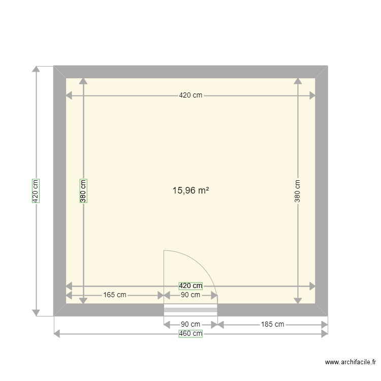 boukarou. Plan de 1 pièce et 16 m2