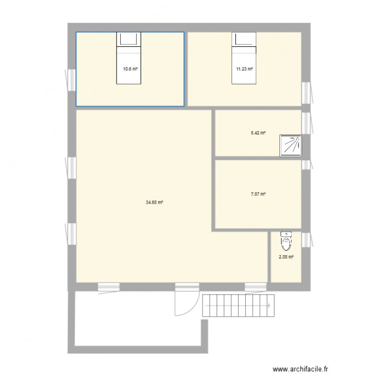 plan sans cloisons avec fenetres. Plan de 0 pièce et 0 m2