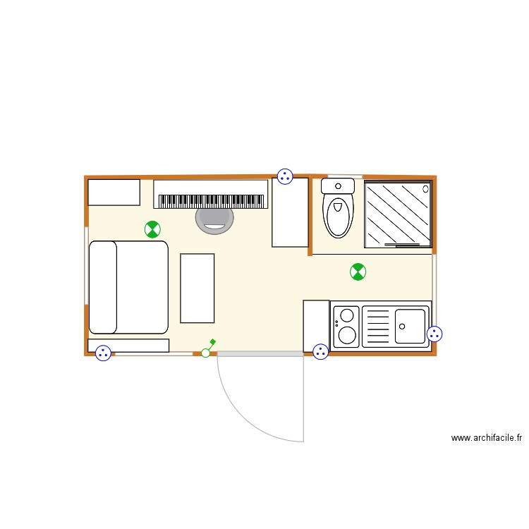 8m2. Plan de 0 pièce et 0 m2