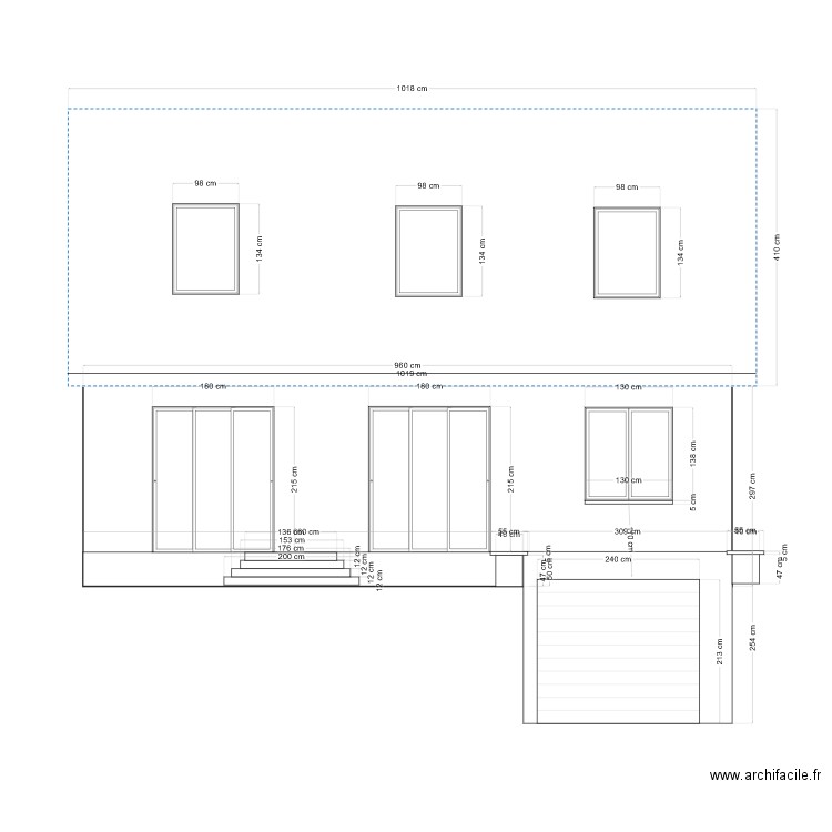 Façade principal projet. Plan de 0 pièce et 0 m2