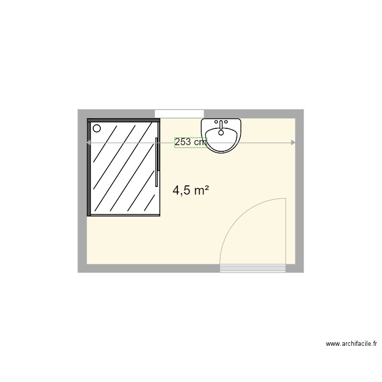 maison abeilhan salle de bain - Plan 1 pièce 5 m2 dessiné par oliforta69