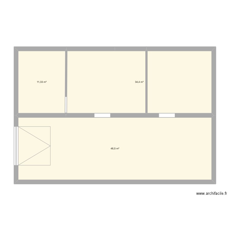 ARAGE. Plan de 3 pièces et 92 m2