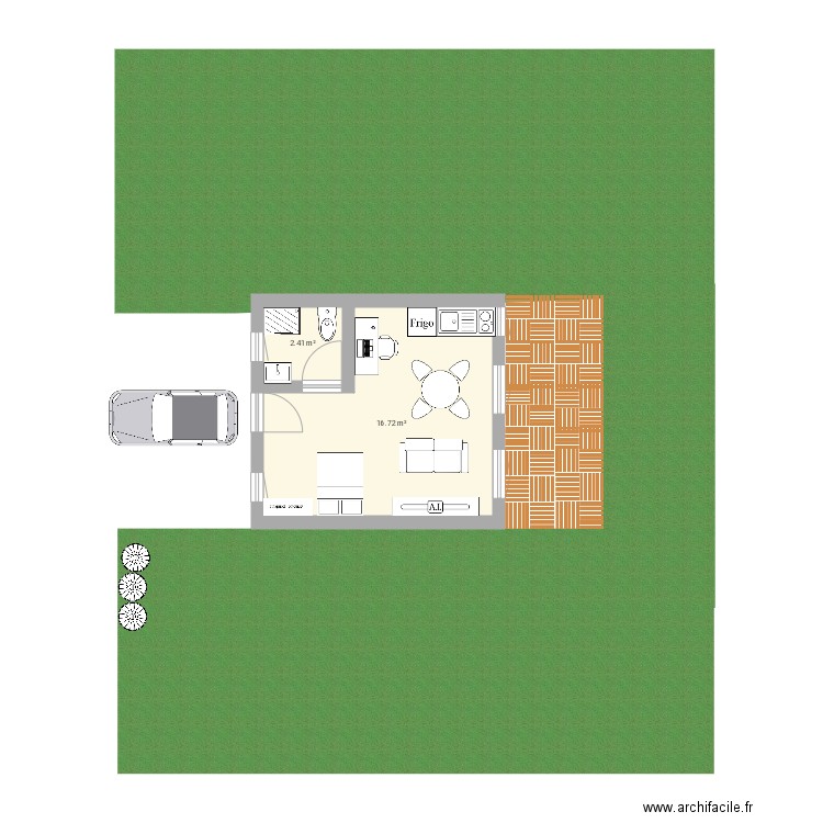 Plan du Studio . Plan de 0 pièce et 0 m2