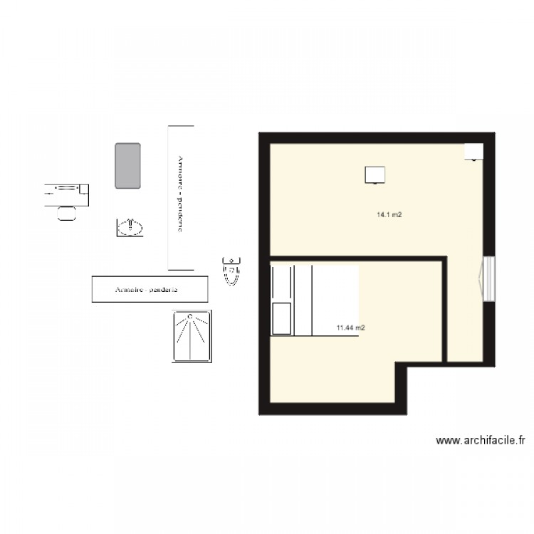 suite parentale mama. Plan de 0 pièce et 0 m2