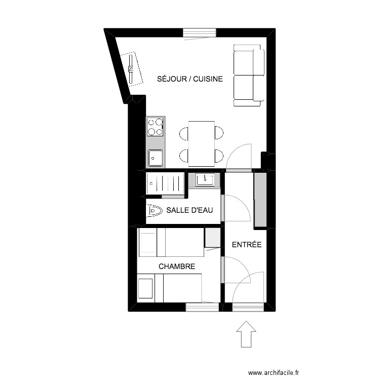 PETITE VENISE. Plan de 9 pièces et 31 m2