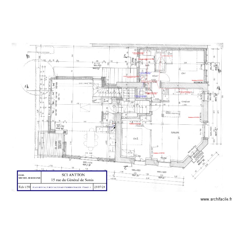 PLAN EF/EC ETAGE 1 ind C. Plan de 0 pièce et 0 m2