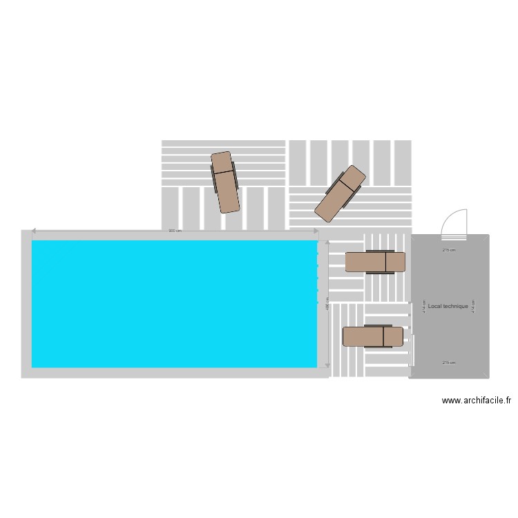 PISCINE 9X4 avec terrasses. Plan de 0 pièce et 0 m2