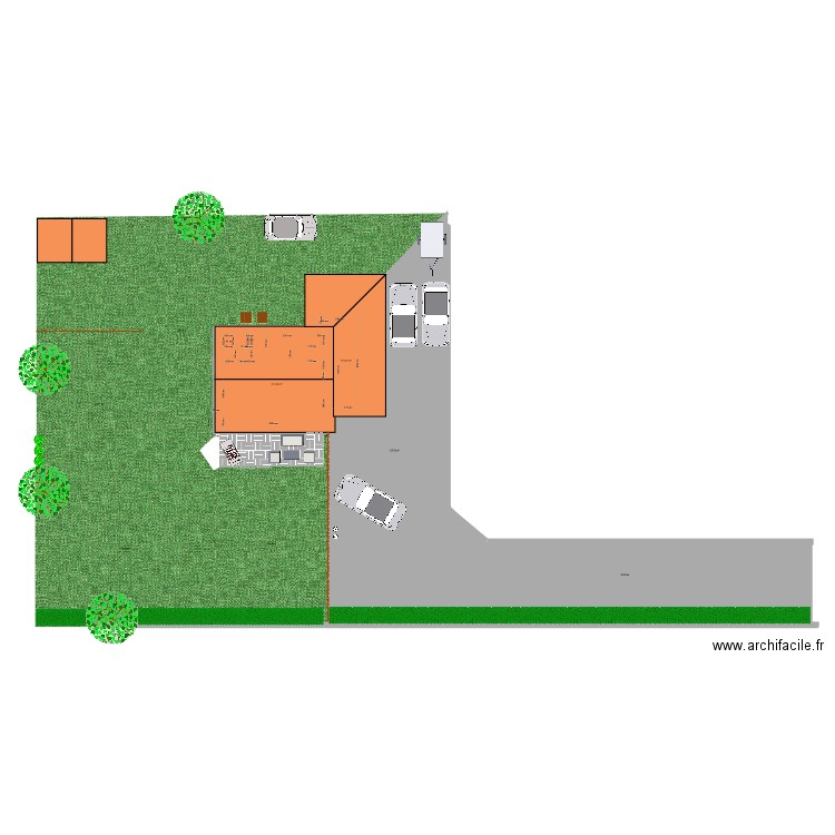 plan de maison. Plan de 4 pièces et 44 m2