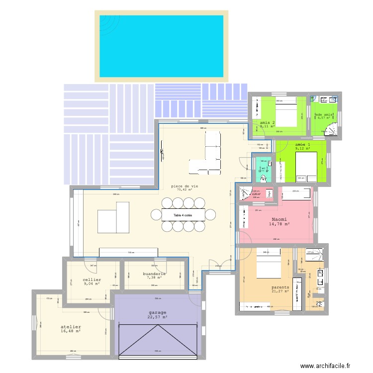 Manosque. Plan de 12 pièces et 194 m2