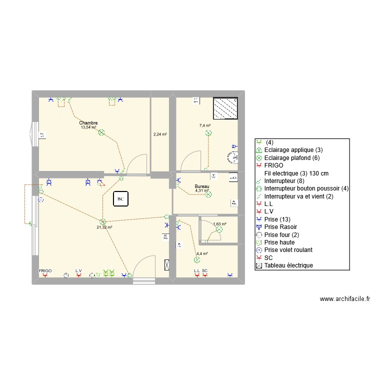 Plan archi. exercice distribution. Plan de 0 pièce et 0 m2