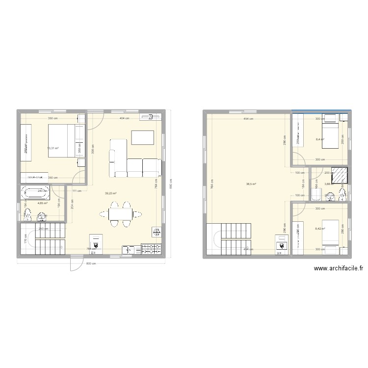 casa2. Plan de 7 pièces et 114 m2