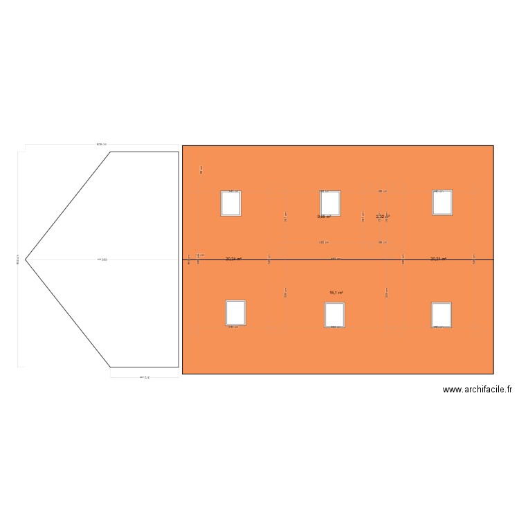 trugalle 2023 Etage Projet 2 chambres 6ml avec toiture. Plan de 0 pièce et 0 m2