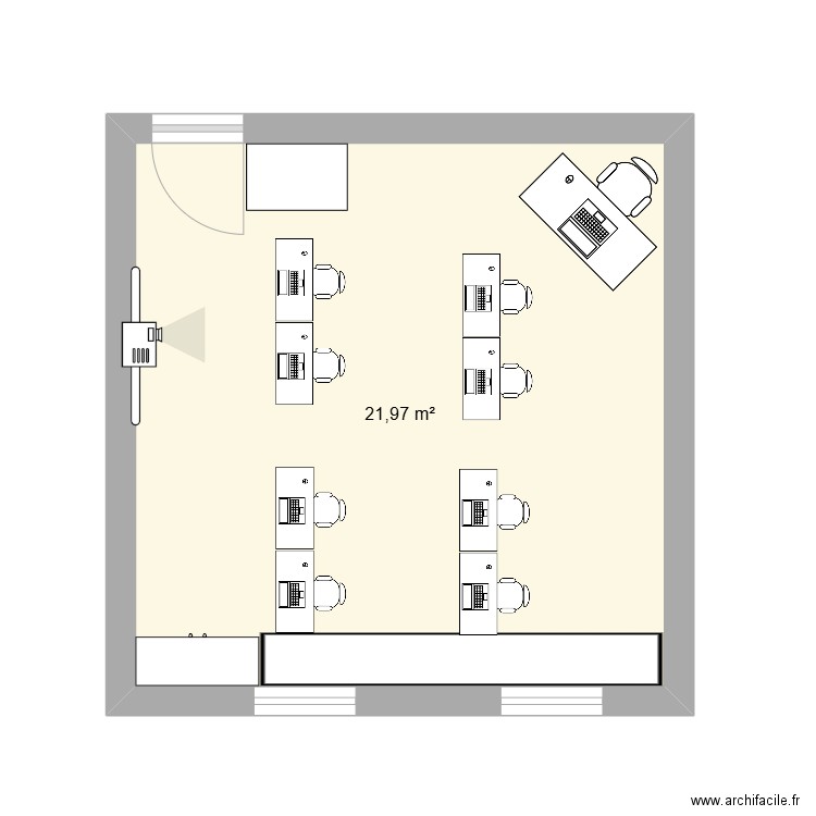 local 120. Plan de 1 pièce et 22 m2