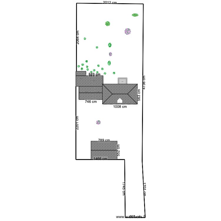 PLAN DE MASSE AVANT CONSTRUCTION . Plan de 7 pièces et 95 m2