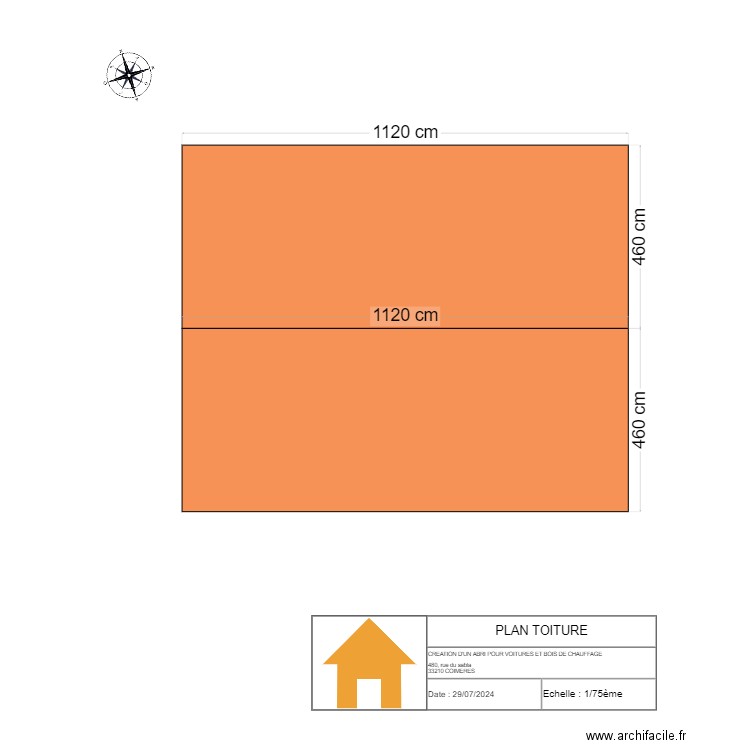 Plan toiture. Plan de 0 pièce et 0 m2