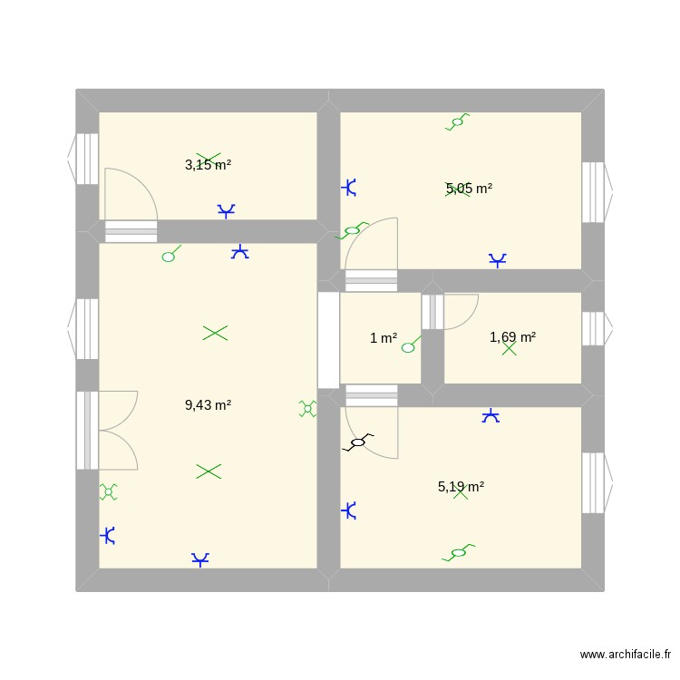 BELLA. Plan de 6 pièces et 26 m2