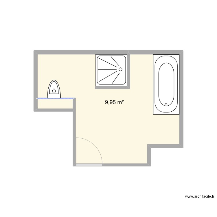 Didier Fossat. Plan de 1 pièce et 10 m2