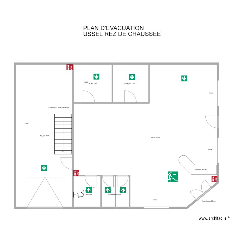 19 USSEL (équipe rdc). Plan de 7 pièces et 126 m2