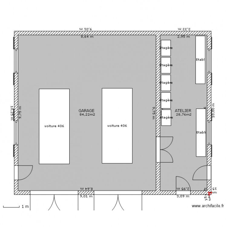 Dan_garage_double. Plan de 0 pièce et 0 m2