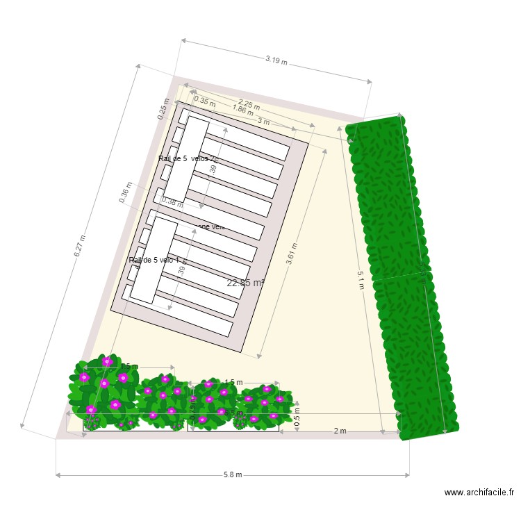 velo. Plan de 0 pièce et 0 m2