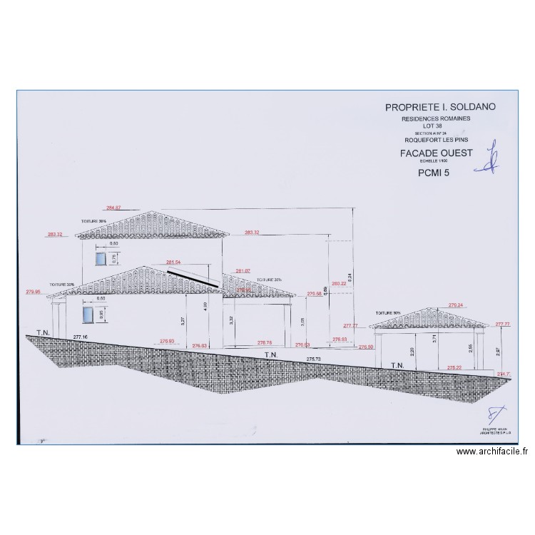 SOLDANO FACADE OUEST 8 panneaux. Plan de 0 pièce et 0 m2