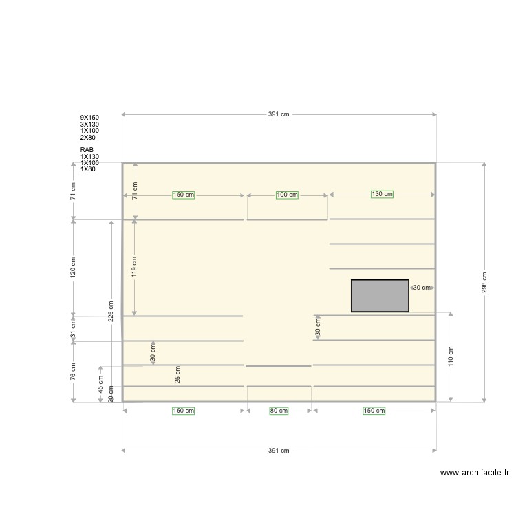 PLAN DRESSING HOME. Plan de 1 pièce et 11 m2